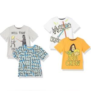 Amazon Kids Star Wars Graphic Tee Set - Yellow, White, Gray, Blue